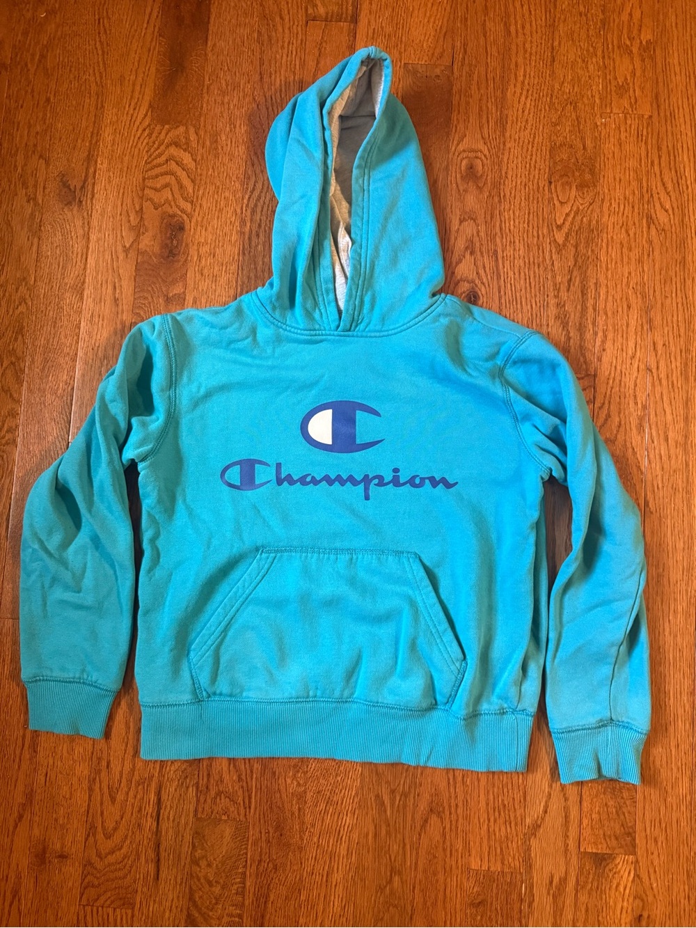 Champion boys medium aqua blue hoodie